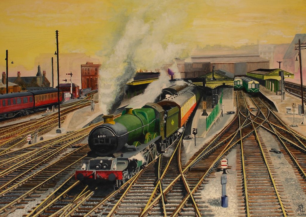 Making Tracks, a painting of King Edward VII steam engine